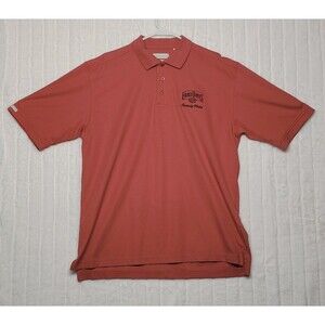 Tehama Men's L Large Coral Red Early Times Kentucky Whisky Polo Shirt Golf